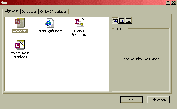 leere Datenbank
