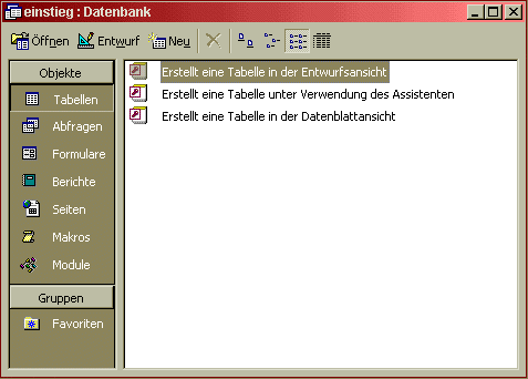 Datenbankfenster